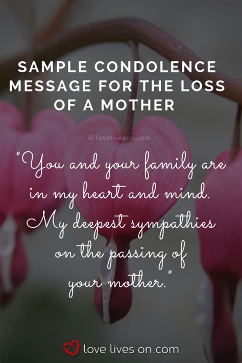 examples of what to write in a sympathy card for loss of mother