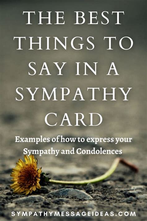 examples of words to write in a sympathy card