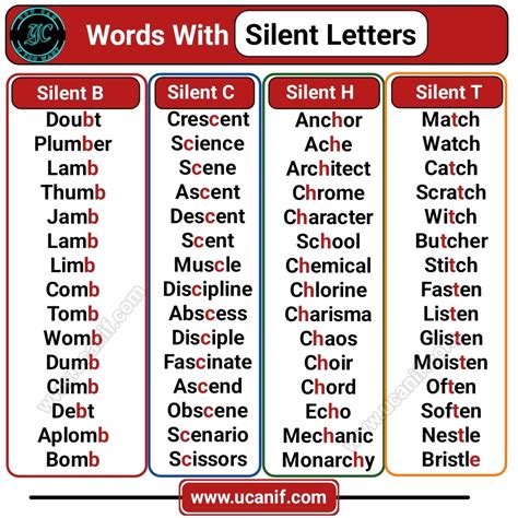 examples of words with silent vowels'