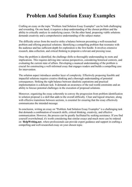 examples of workplace problems and solutions essay