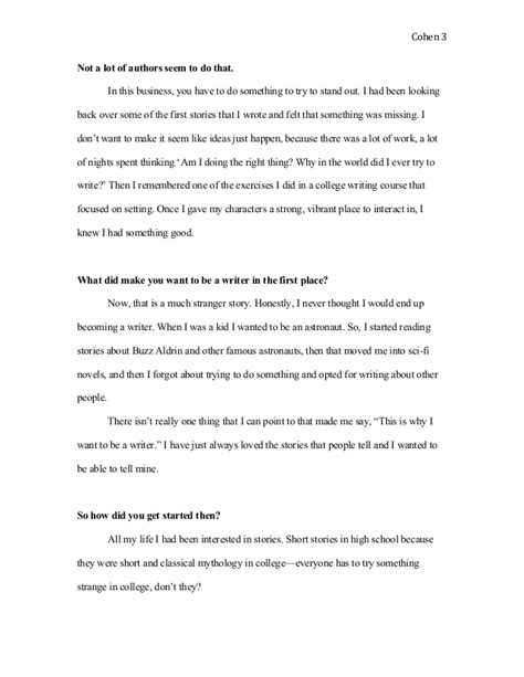 examples of written interview