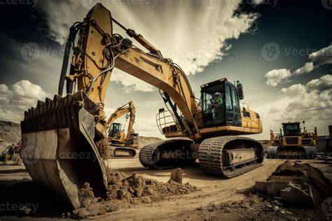 Excavator working on site