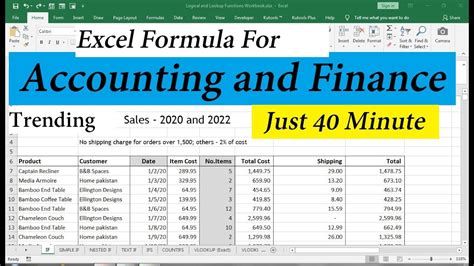 excel accounting formulas with examples