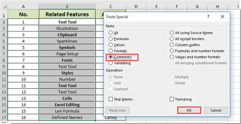 excel add comment to multiple cells