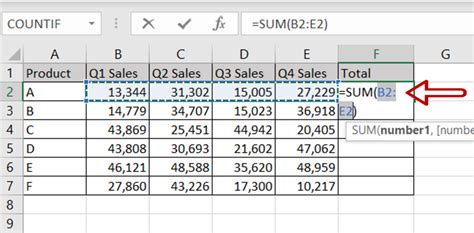 excel add multiple columns together