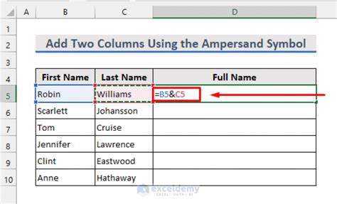 excel add two columns text together