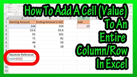 excel add value in cell