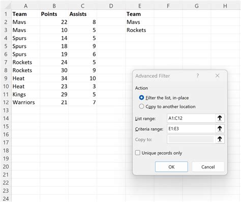 excel advanced filter multiple criteria one column