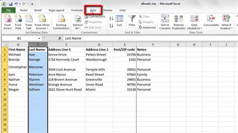 excel alphabetical order by last name