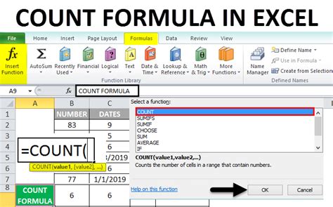 excel auto count formula