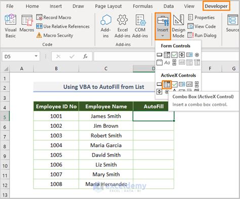 excel autofill dropdown list