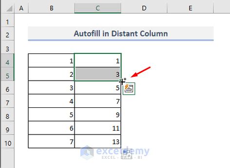 excel autofill numbers not working