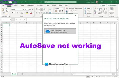 excel autosave feature not working