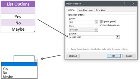 excel blank in data validation list