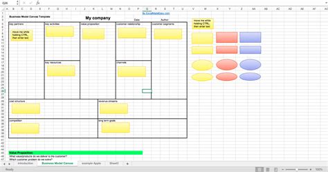 excel business model canvas template