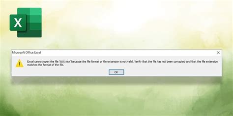 excel cannot open file because file format file extension not valid verify