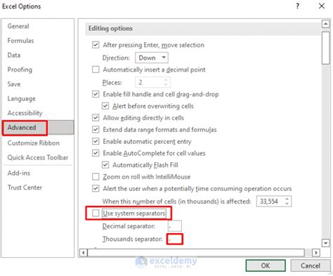 excel change comma to dot format