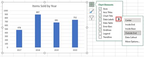 excel chart move data labels to top