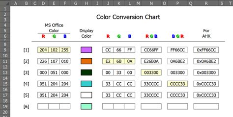 excel color cell based on rgb value