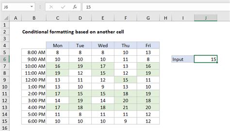 excel conditional formatting formula based on another cell