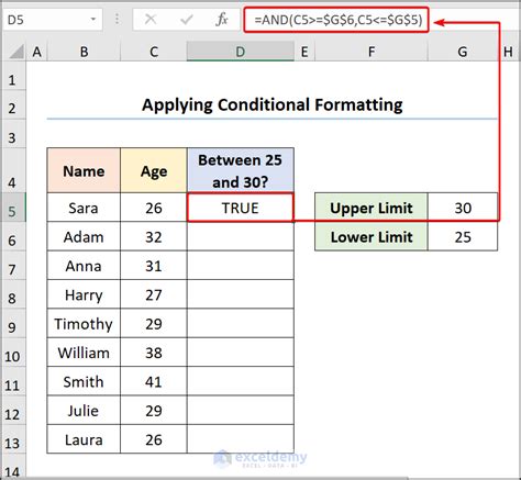 excel conditional formula between two numbers