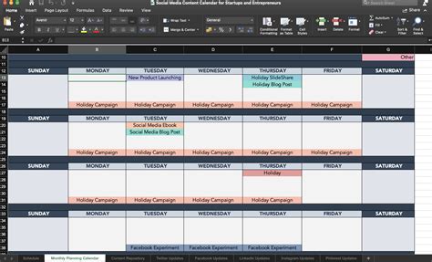 excel content calendar template 2023