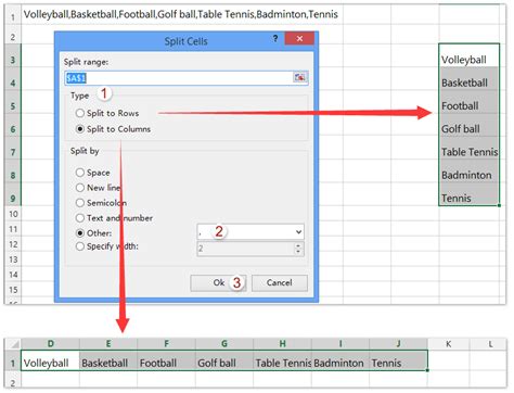 excel convert comma separated list to rows