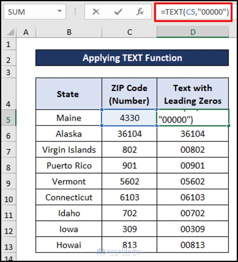 excel convert number to text keep leading zeros