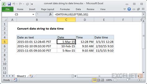 excel convert string to date time