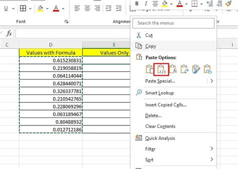 excel convert text formula to value