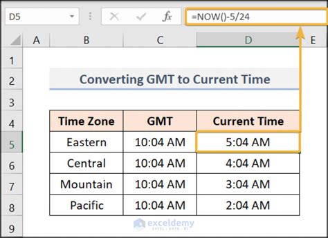 excel convert time zone