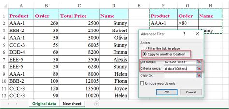 excel copy filtered list to another sheet