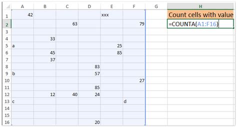 excel count all cells in range