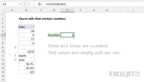 excel count cells with numbers