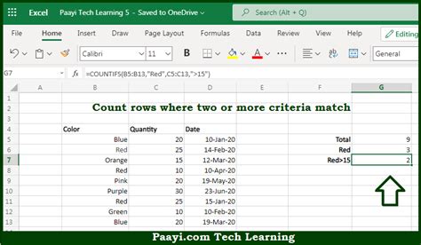 excel count if two cells match criteria