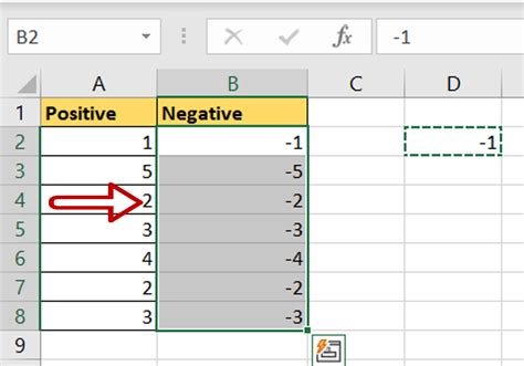 excel count negative numbers in a column