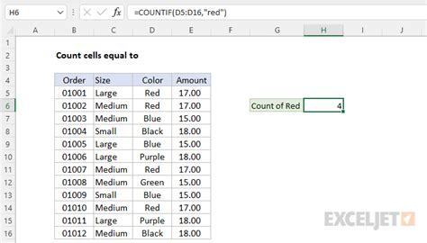 excel count number of cells equal to a value