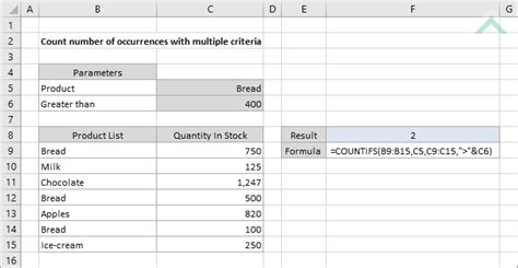 excel count number of occurrences multiple criteria