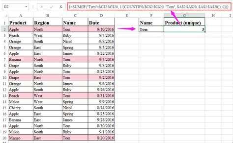 excel count unique values in range multiple criteria