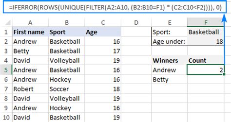 excel count unique values with multiple criteria