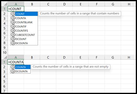 excel count vs count numbers