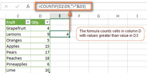excel countif more than value
