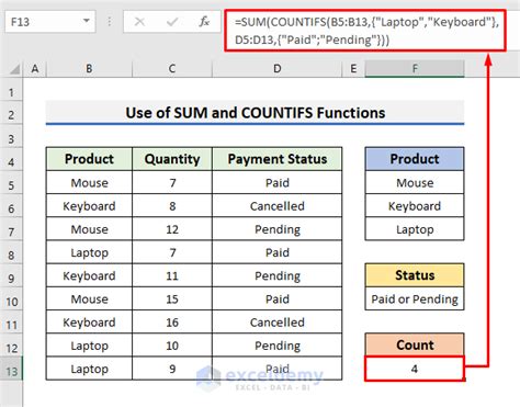 excel countif multiple criteria or logic