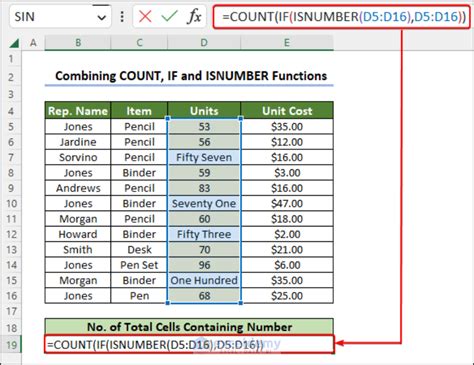 excel countif number of cells