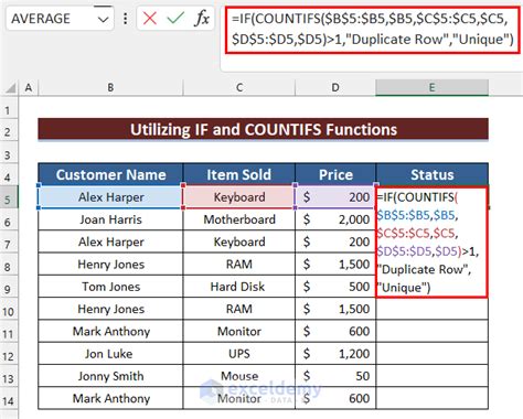 excel countif remove duplicates