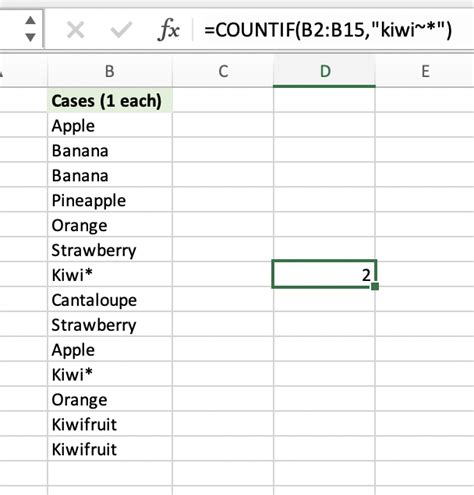 excel countif specific characters in cell
