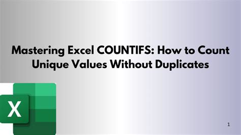excel countif without duplicates