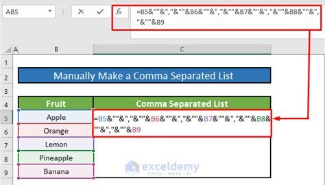 excel create comma separated list based on criteria