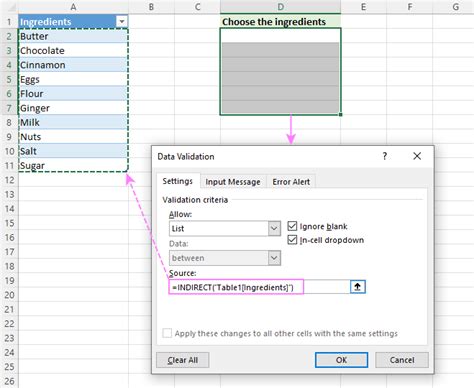 excel create drop down list from pivot table
