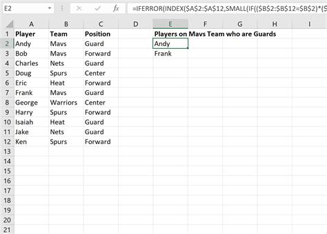 excel create list based on multiple criteria